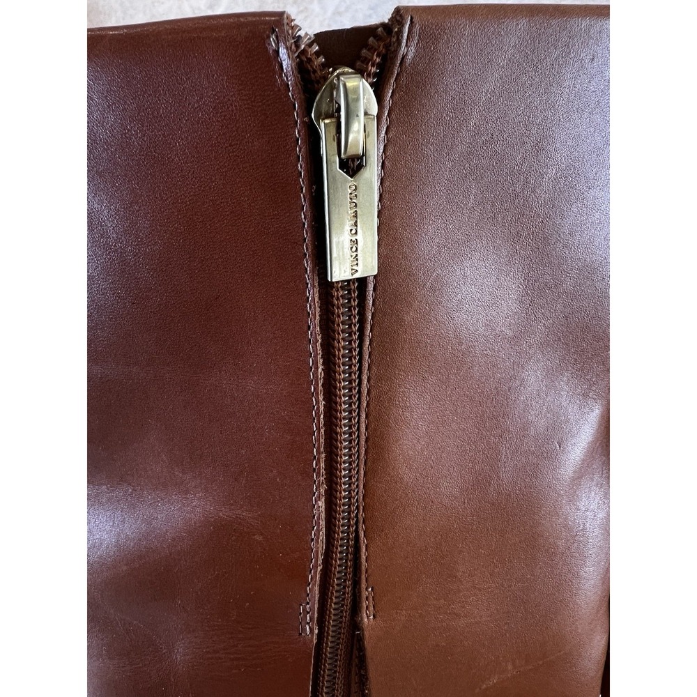Vince Camuto Women's Alolison Mid-Calf Boot Caramel Brown Leather 7.5 - Picture 4 of 9